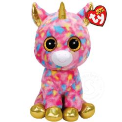 PELUCHE TY BEANIE BOOS - FANTASIA LICORNE ROSE AVEC TACHE LARGE 16